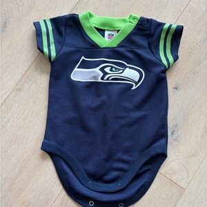 NFL Seattle Seahawks Infant Bodysuit - Navy and Green. Super bowl ready!